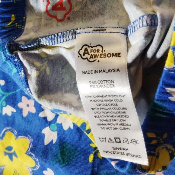 A for Awesome S/S Dropwaist Casual Dress w/ Leggings, LRG Ellis Blue Floral NWOT - Picture 7 of 7